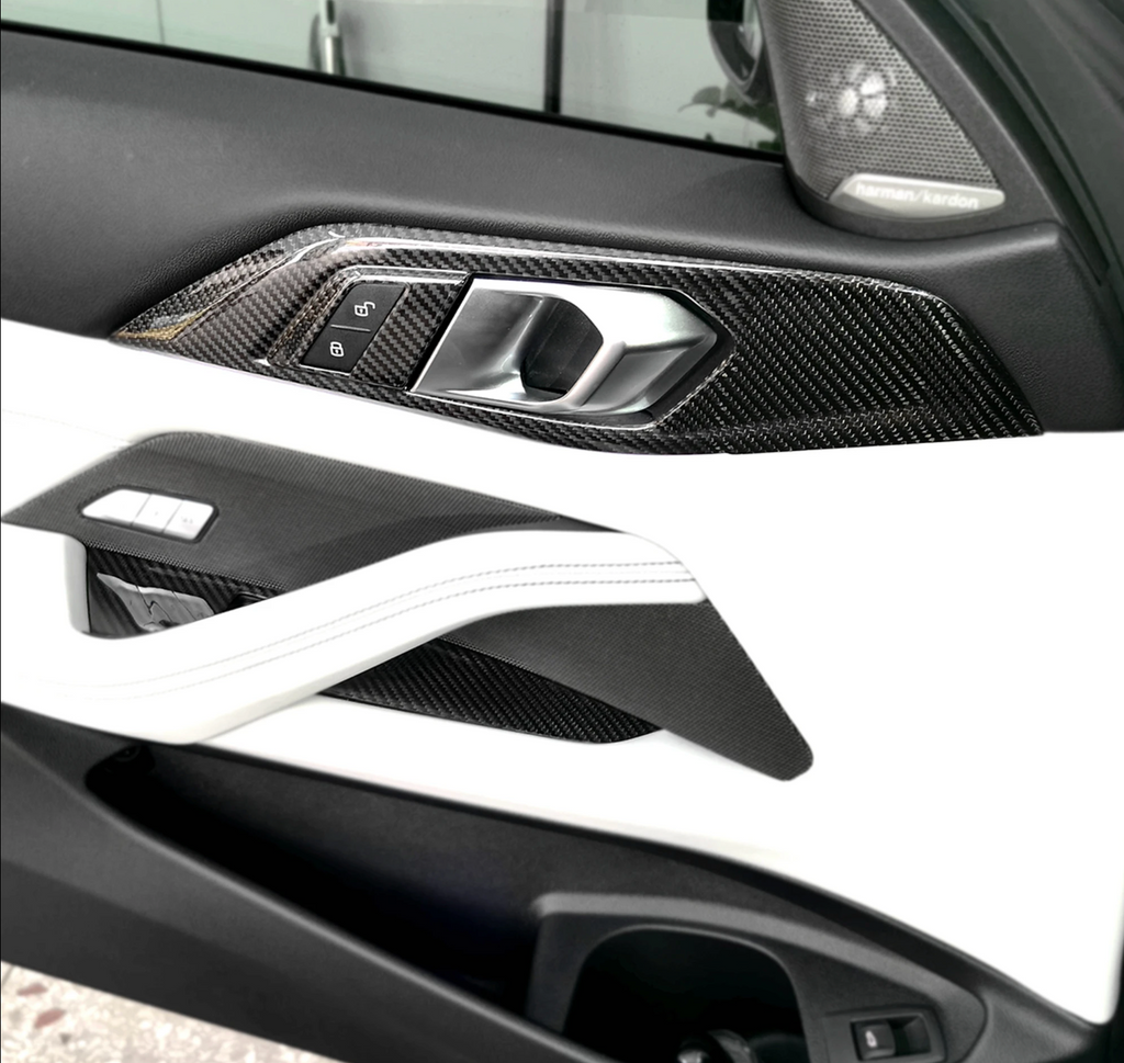 Dry Carbon Fiber Inner Door Trim – BMW G82 M4 / G22 4 Series | Eterna Motorworks