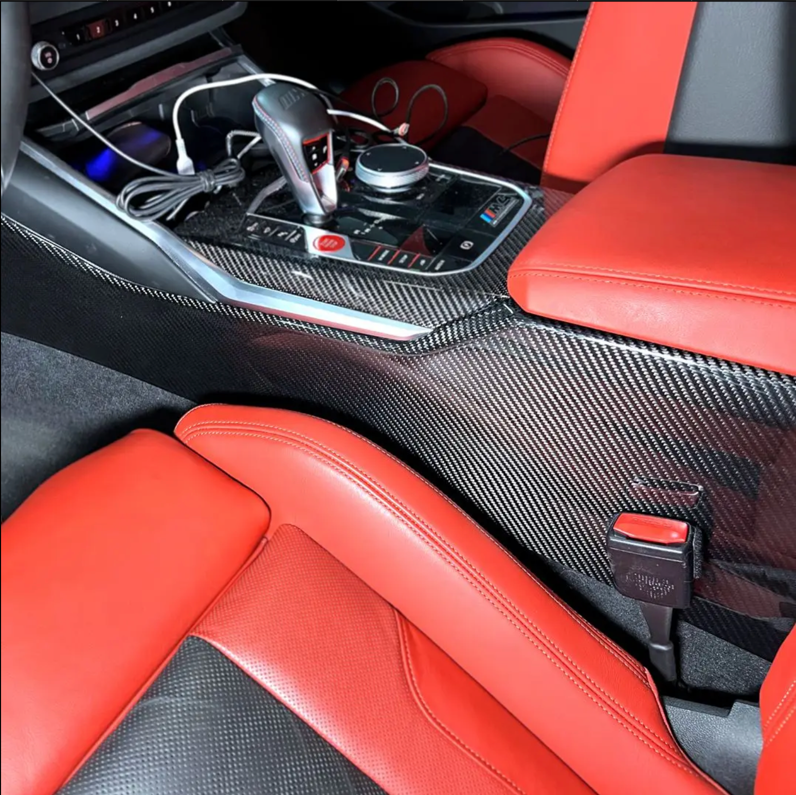 Dry Carbon Fiber Center Console Trim Set – BMW G80 M3 / G82 M4 | Eterna Motorworks
